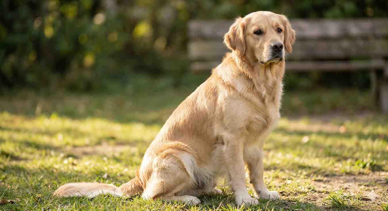 Dog standing indoors with a watchful posture