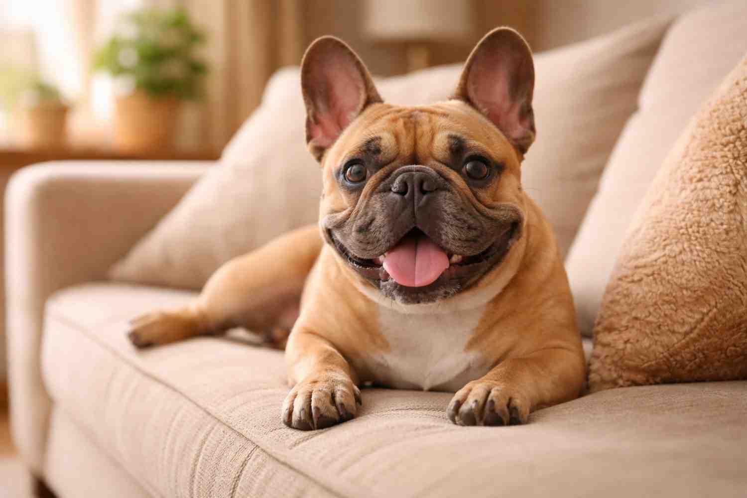 Dog resting calmly with an attentive expression