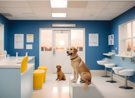 Clinic image with a dog